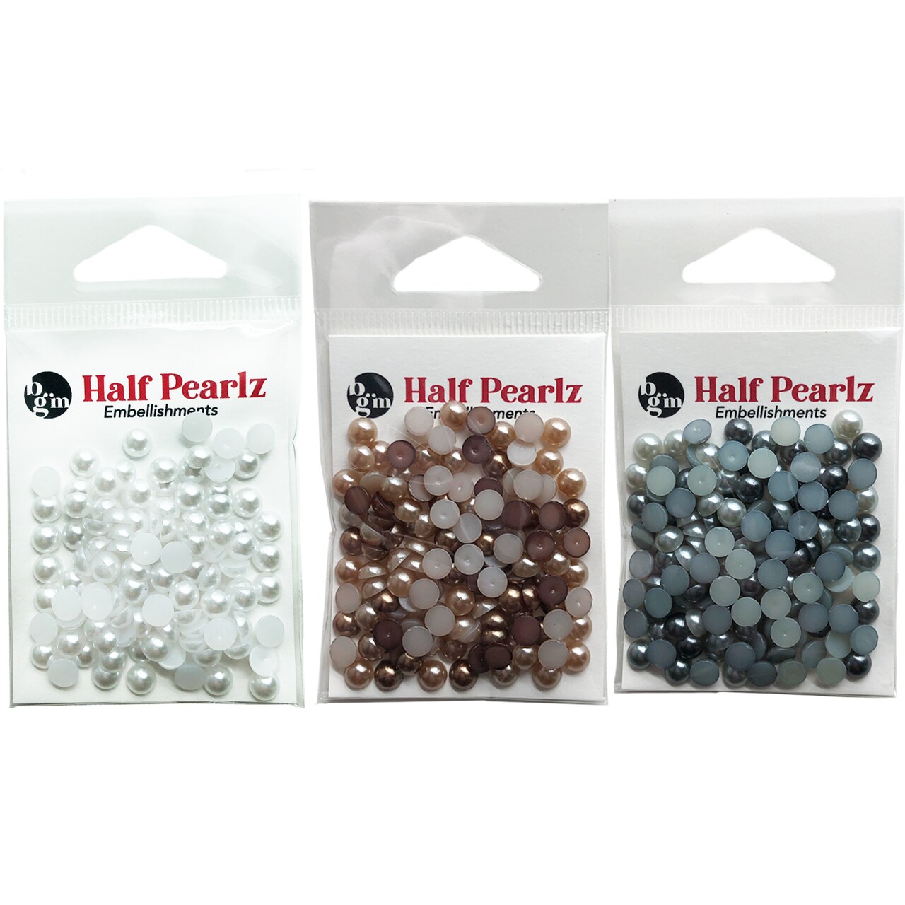 Buttons Galore Flat Back Pearls for DIY Crafts - Three Neutral Colors 350  Pieces